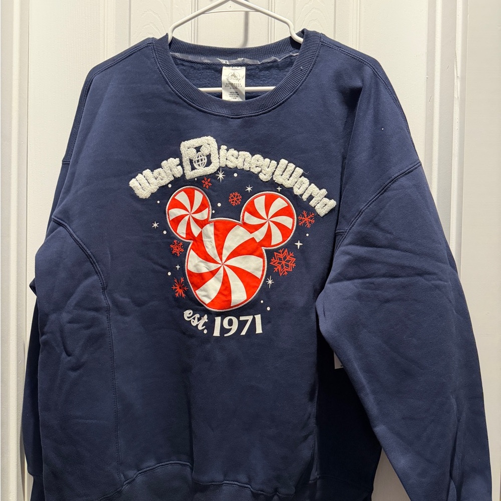 Walt Disney World Holiday Peppermint Crewnecj sweatshirt brand new with tag